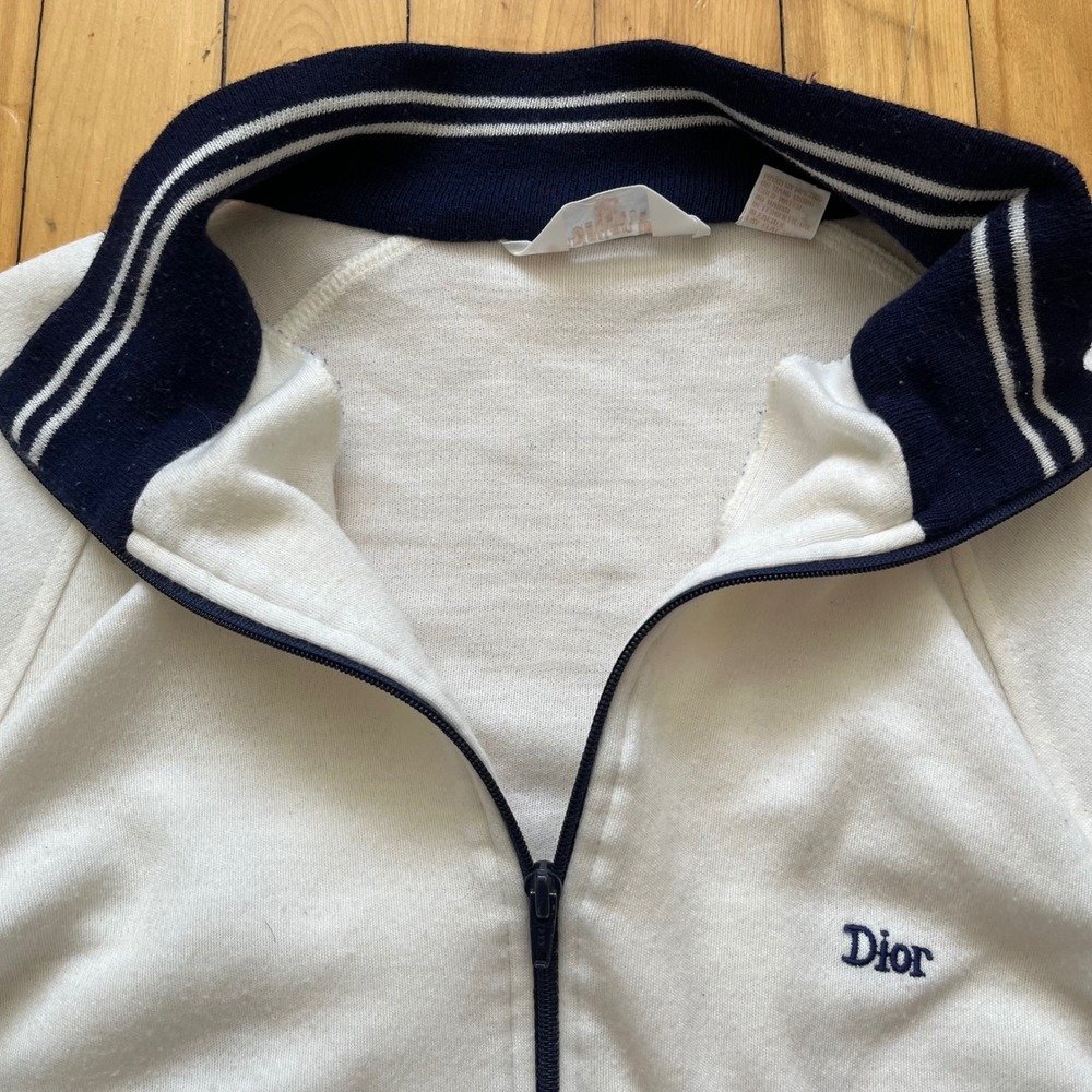 Dior White and Navy Zip-Up Performance Jacket - Picture 10 of 12